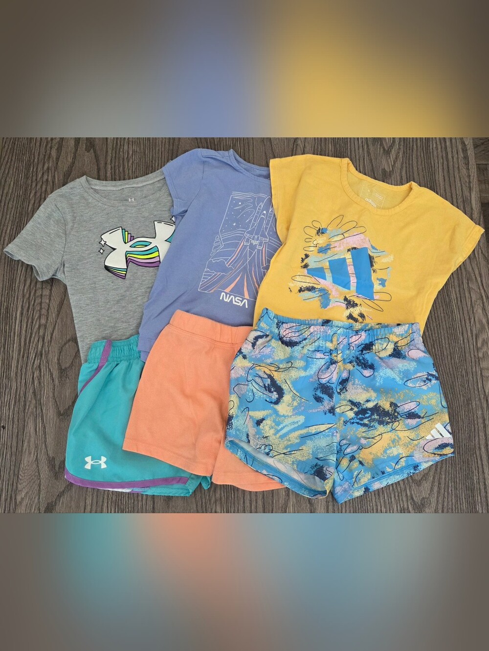Under Armour Girls Active Set in Gray and Turquoise